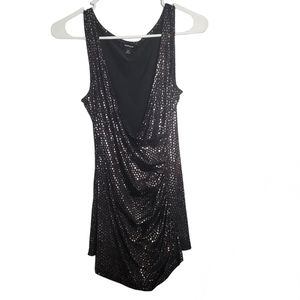 Express sequin criss cross front, metallic tank top. Black. Sz M.